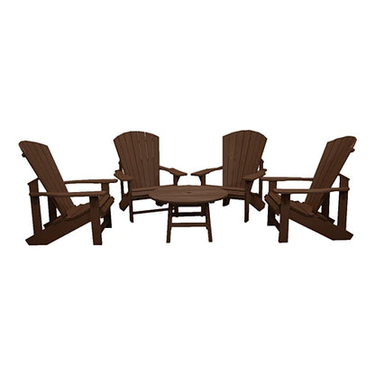 CRPlastics C03 Upright Adirondack Chairs with Cocktail Table