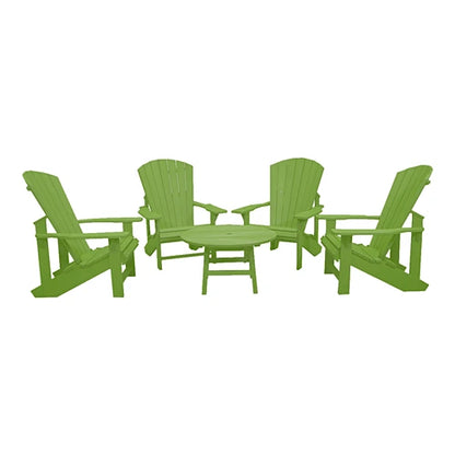 CRPlastics C03 Upright Adirondack Chairs with Cocktail Table