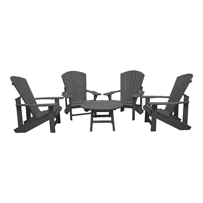 CRPlastics C03 Upright Adirondack Chairs with Cocktail Table