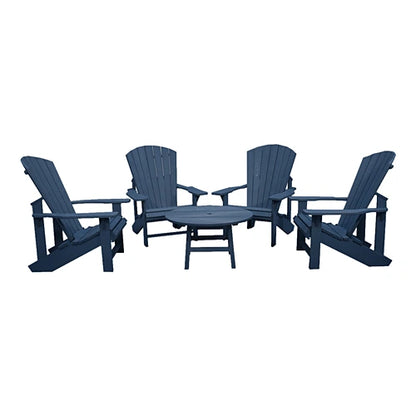 CRPlastics C03 Upright Adirondack Chairs with Cocktail Table
