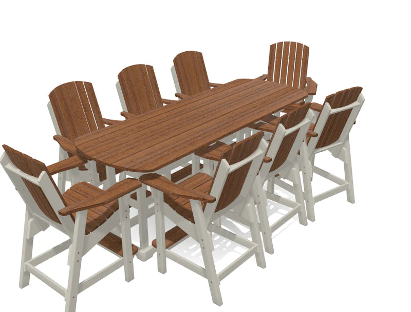 Krahn 8' Bistro Table Set with 8 Chairs