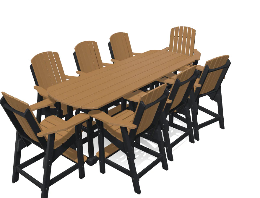 Krahn 8' Bistro Table Set with 8 Chairs