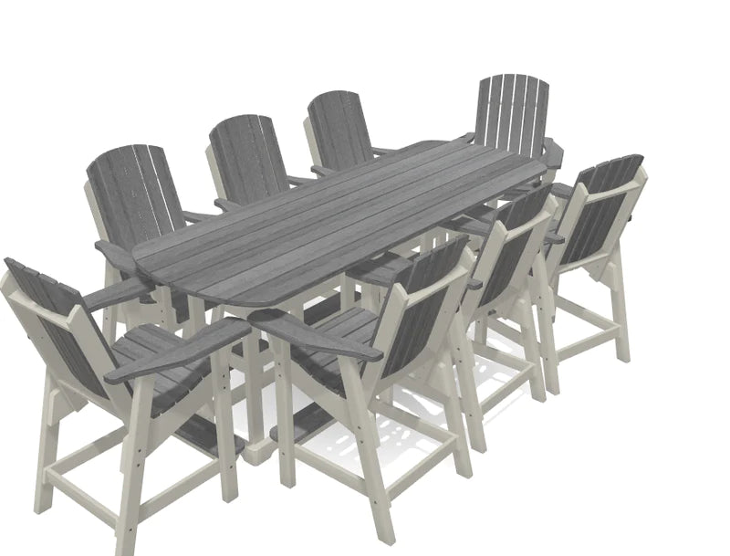 Krahn 8' Bistro Table Set with 8 Chairs