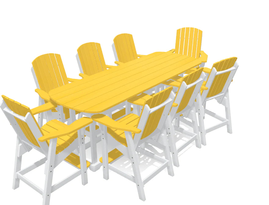 Krahn 8' Bistro Table Set with 8 Chairs