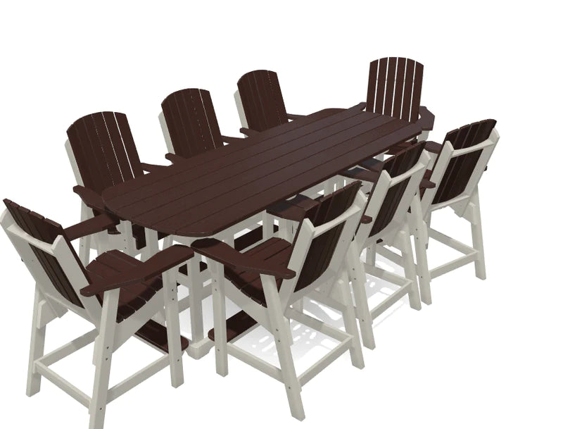 Krahn 8' Bistro Table Set with 8 Chairs