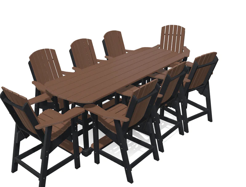 Krahn 8' Bistro Table Set with 8 Chairs