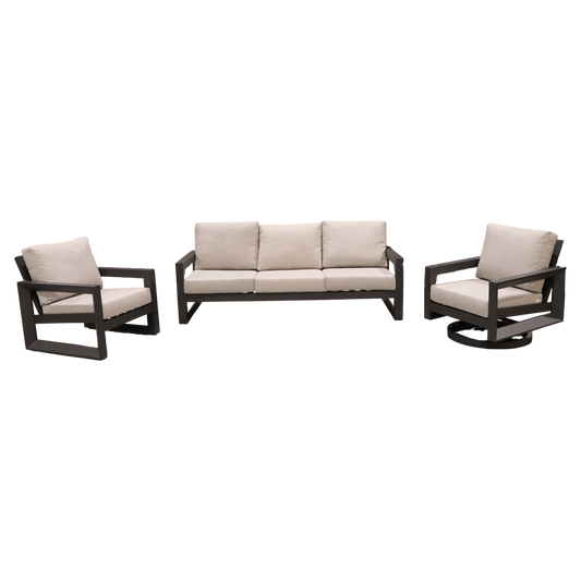 Cabana Coast Muse Sofa with Chair and Swivel Set