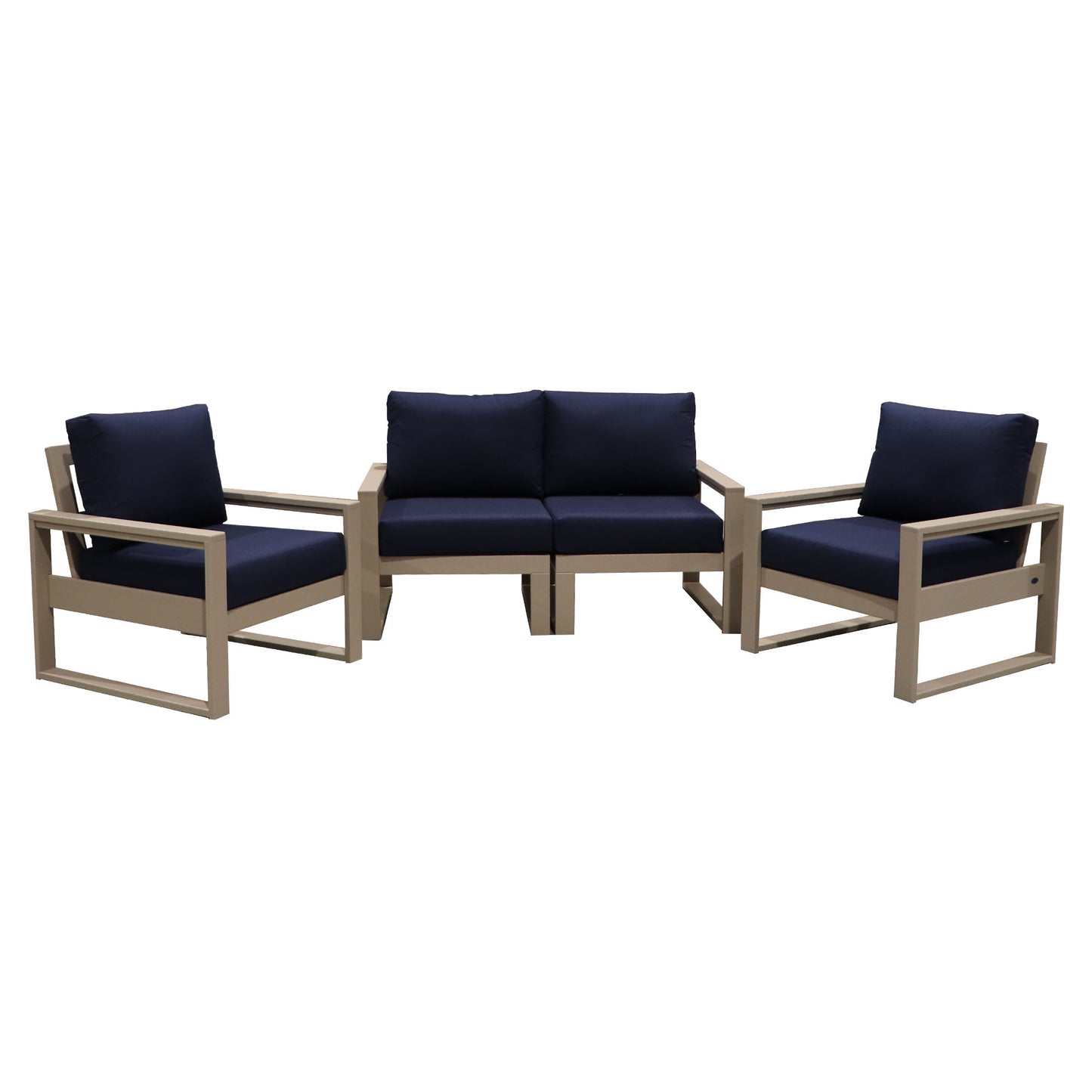 Polywood Edge Loveseat with Chairs Set