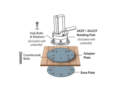 Treasure Garden Cantilever Umbrella Wood Mount Kit