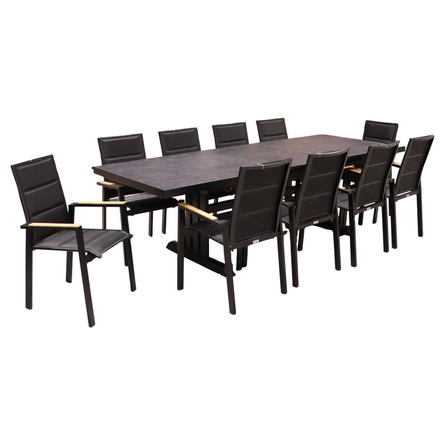 Exterior Elements IIILeg Expandable Sinter Stone Table with Kingston Chair Dining Set