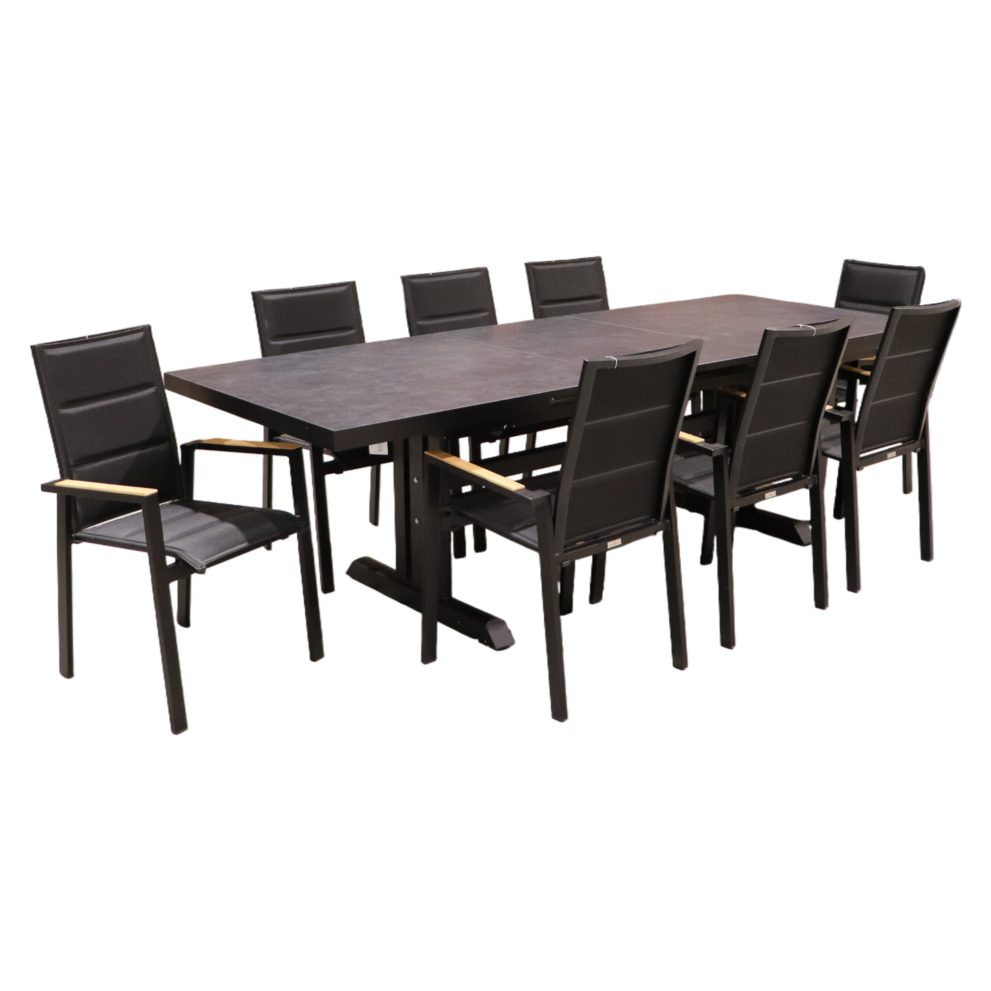 Exterior Elements IIILeg Expandable Sinter Stone Table with Kingston Chair Dining Set