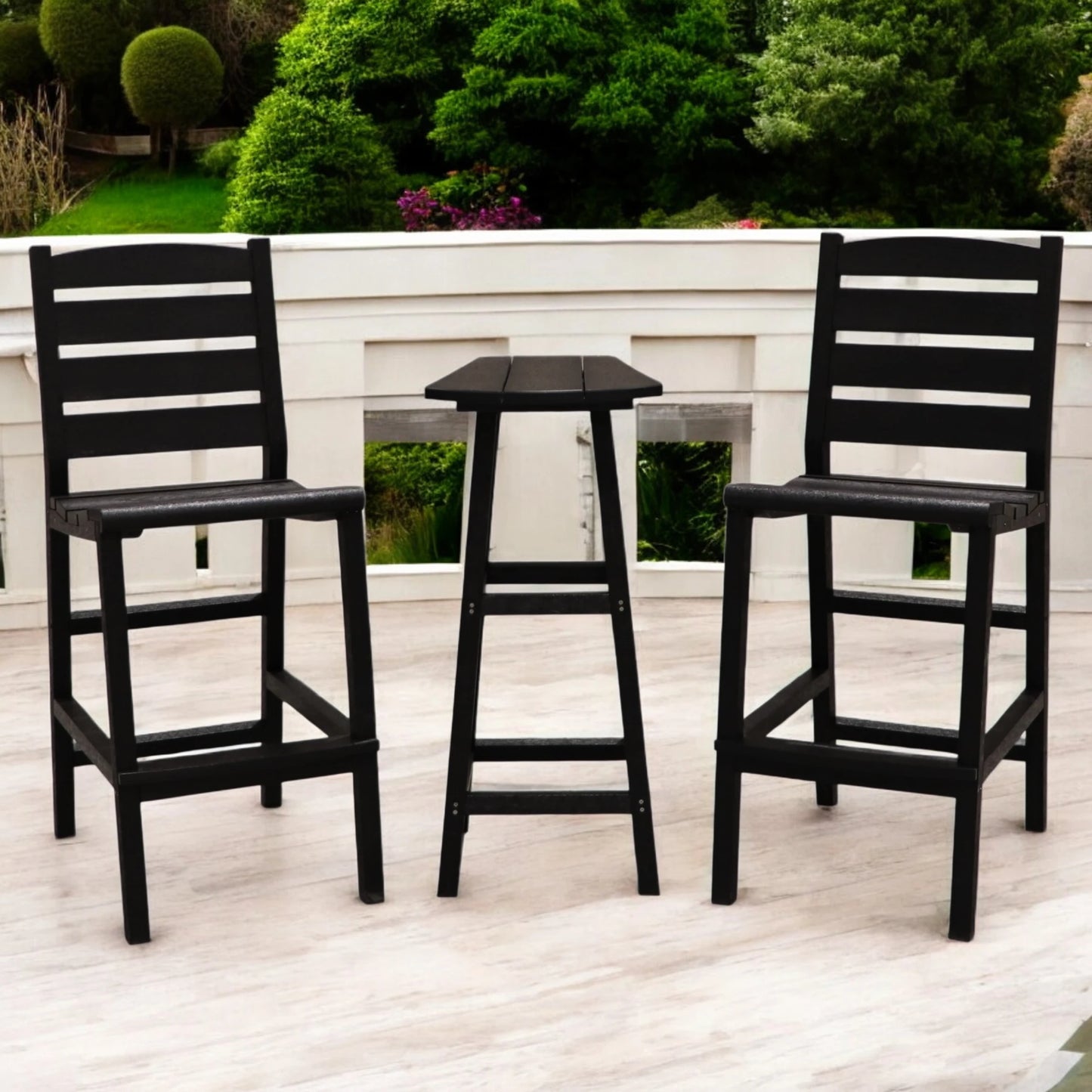 CR Plastics Bar Height Small Table with Napa Pub Side Chairs Set