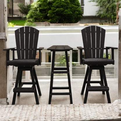 CR Plastics Bar Height Small Table with Addy Pub Swivel Chairs Set