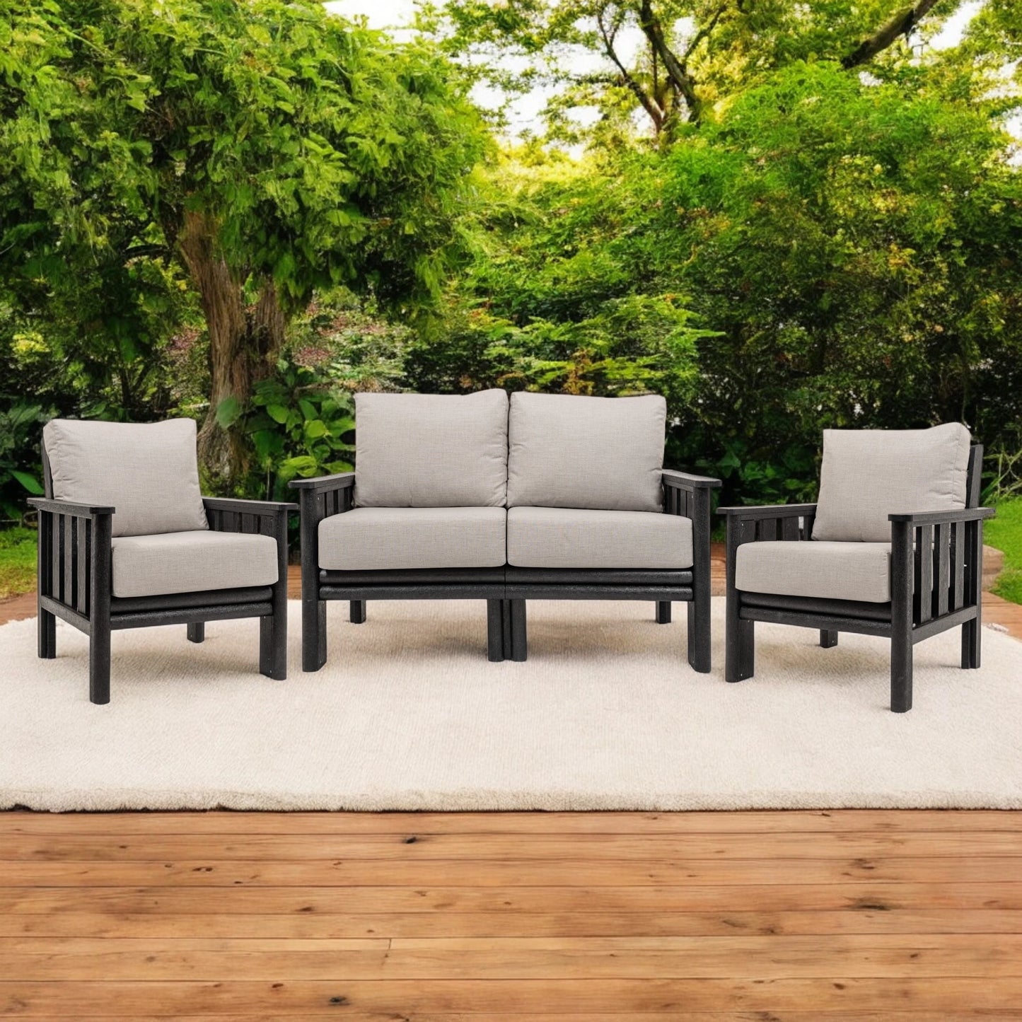 CR Plastics Stratford Loveseat and Chairs Set