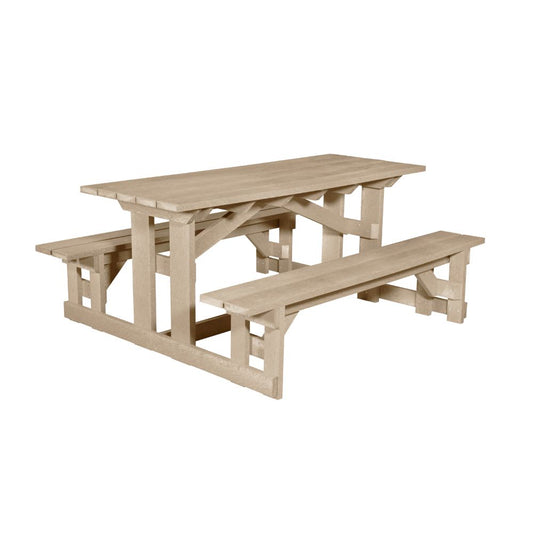 CR Plastics T52 72" Rectangular Picnic Table