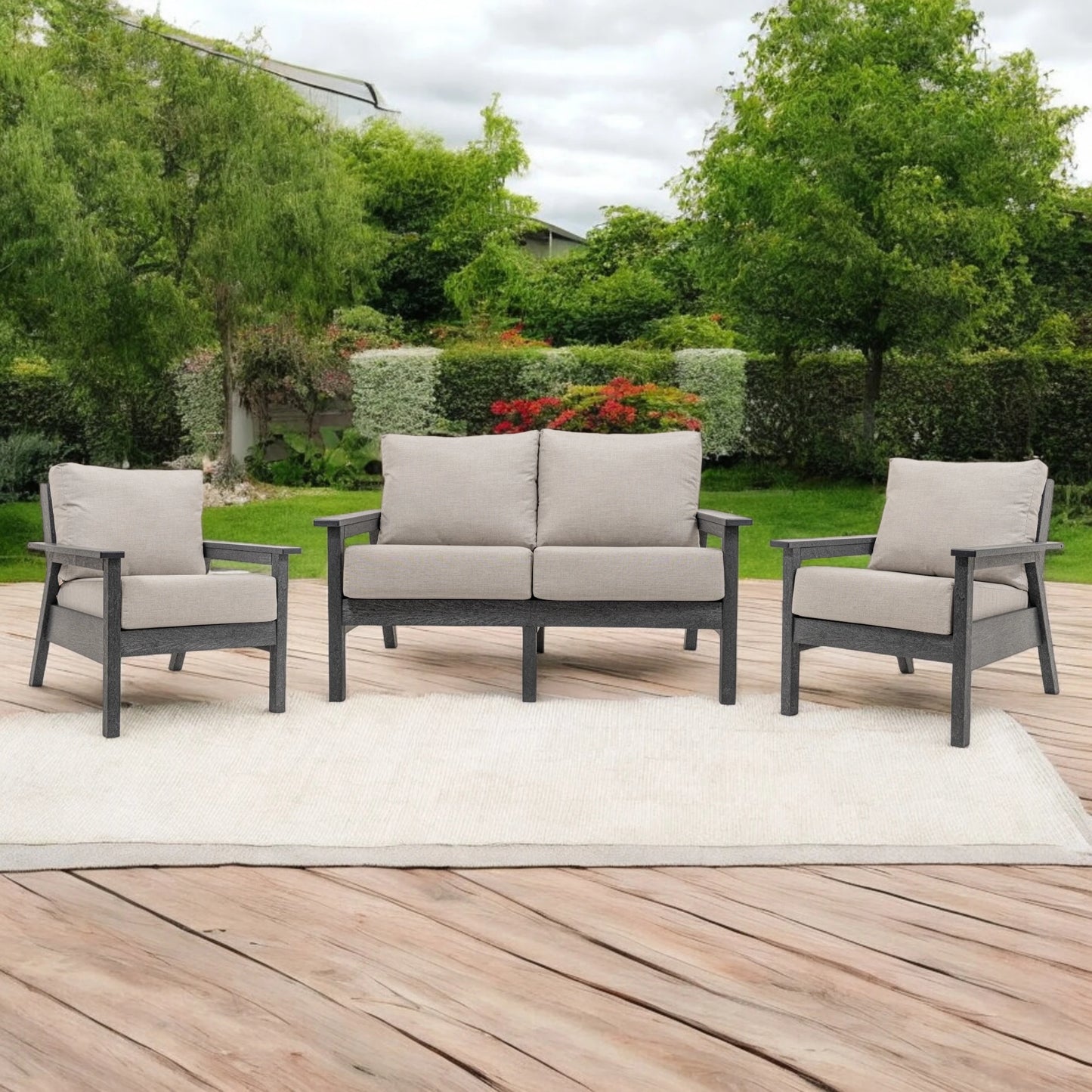 CR Plastics Tofino Loveseat with Chairs Set