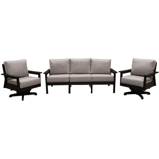 CR Plastics Tofino Sofa with Swivel Chairs Set