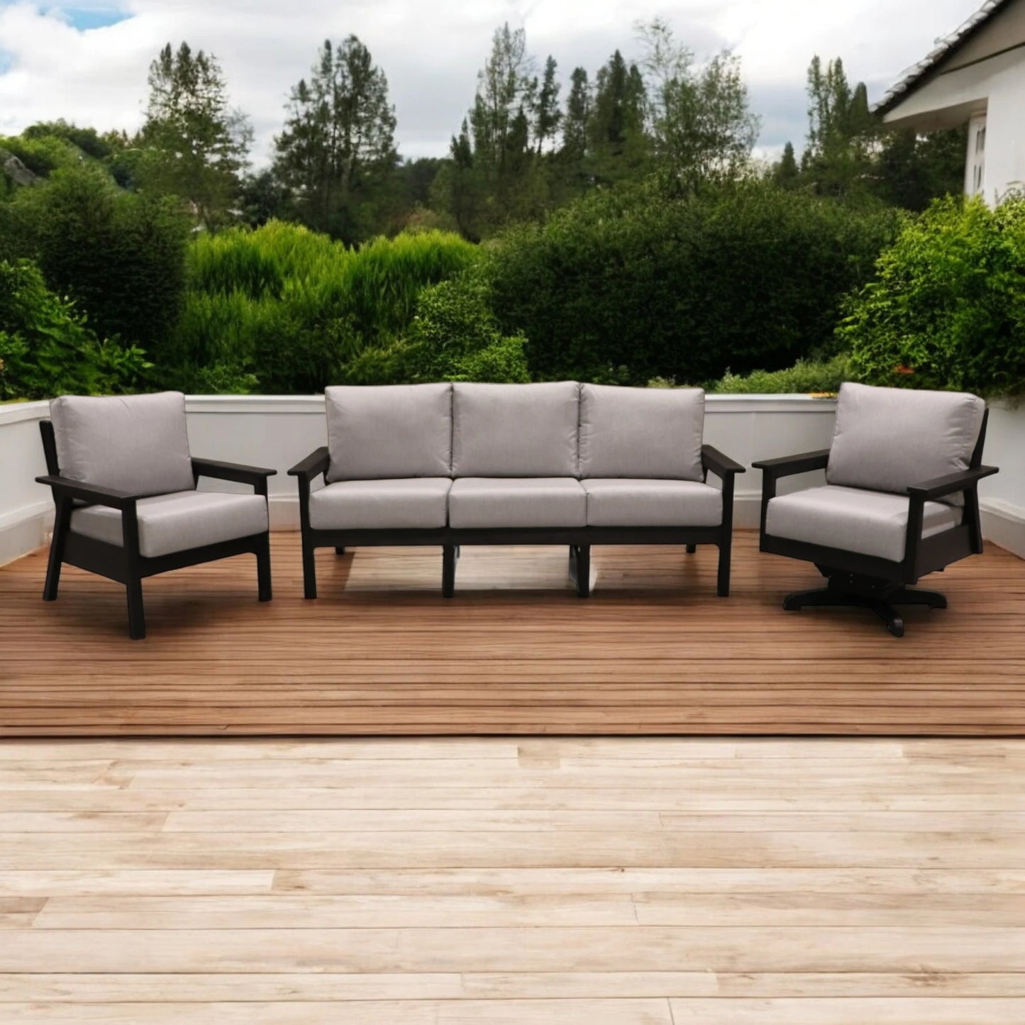 CR Plastics Tofino Sofa with Chair and Swivel Set
