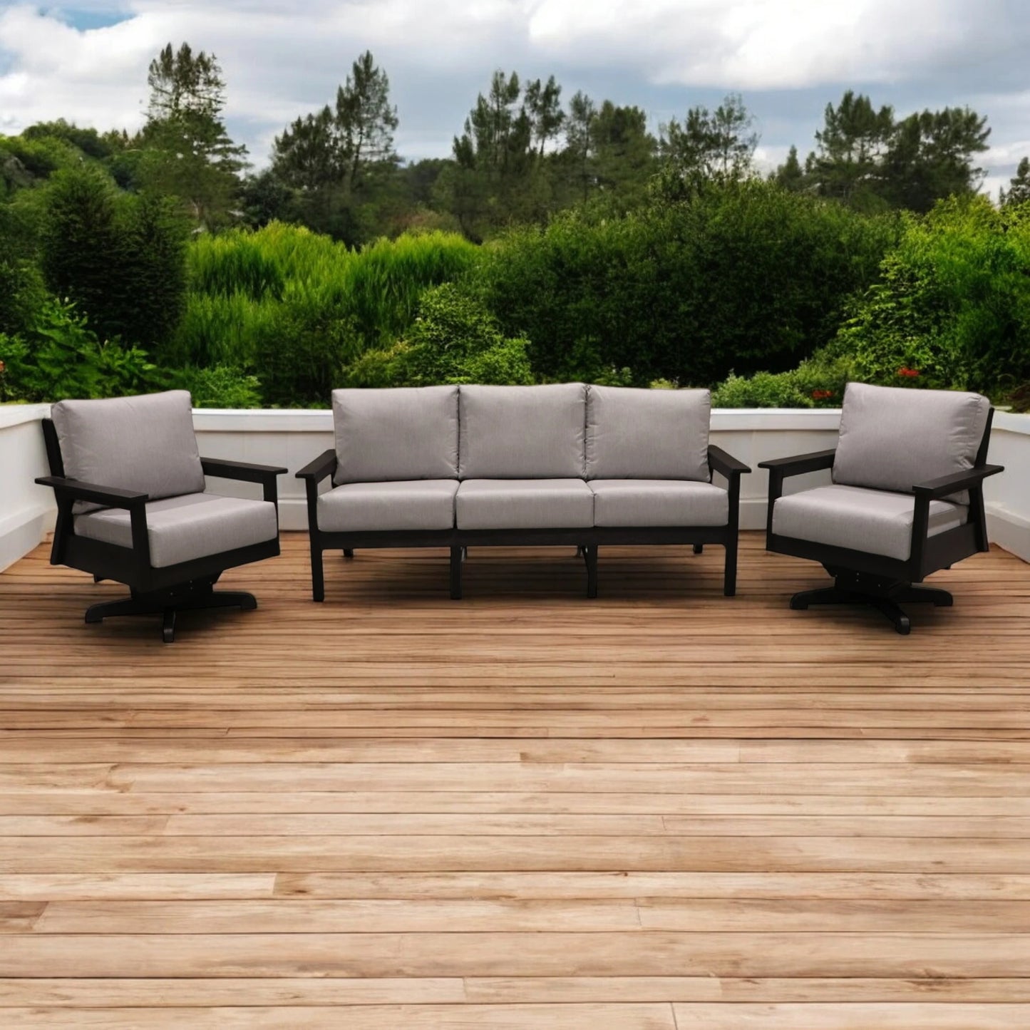 CR Plastics Tofino Sofa with Swivel Chairs Set