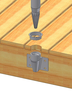 Deck'Umbs Built-In Deck Umbrella Holder Kit