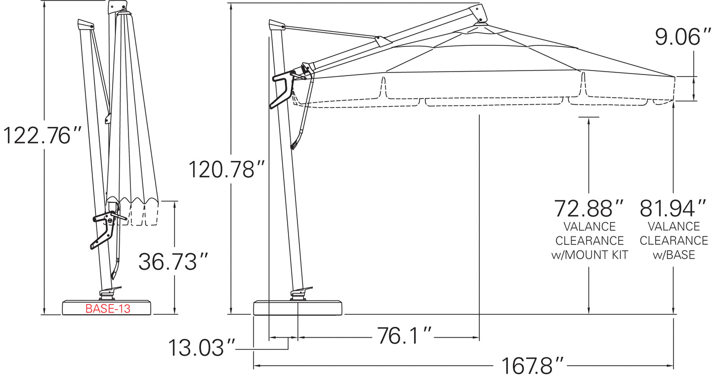 Treasure Garden AKZ 13' Cantilever Umbrella